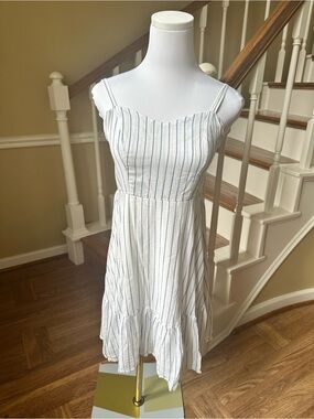 Old Navy Blue White striped Flowy Coastal Beachy Summer dress Size XS